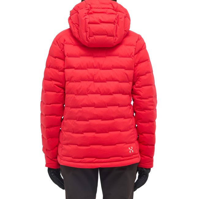 Haglöfs Spitz Down Hood W – Geacă din puf elastică cu glugă - Roșu Bright Red