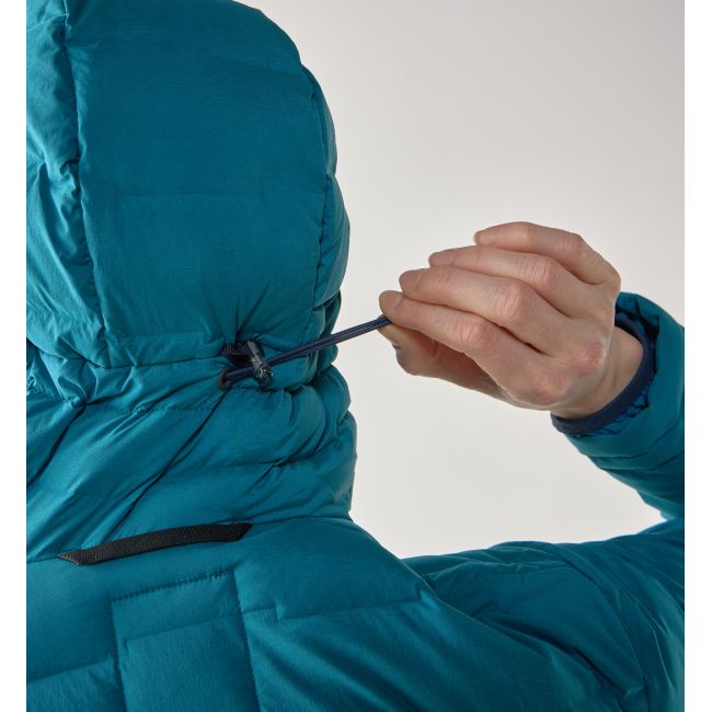 Haglöfs Spitz Down Hood W – Geacă din puf elastică cu glugă - Albastru Deep Teal