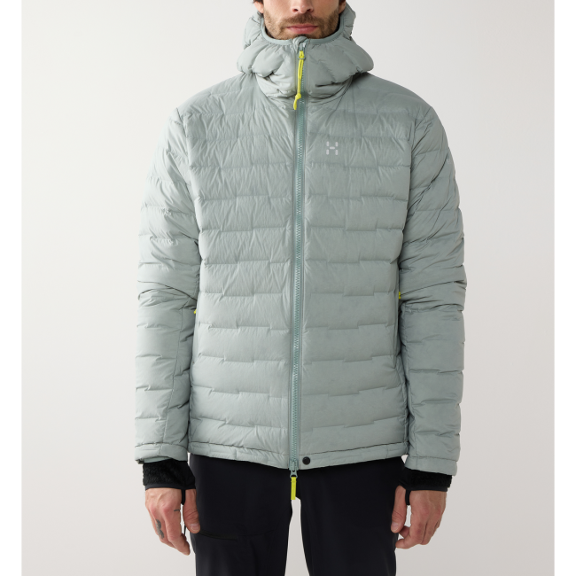 Haglöfs Spitz Down Hood – Geacă din puf elastică cu glugă - Verde Dew Green