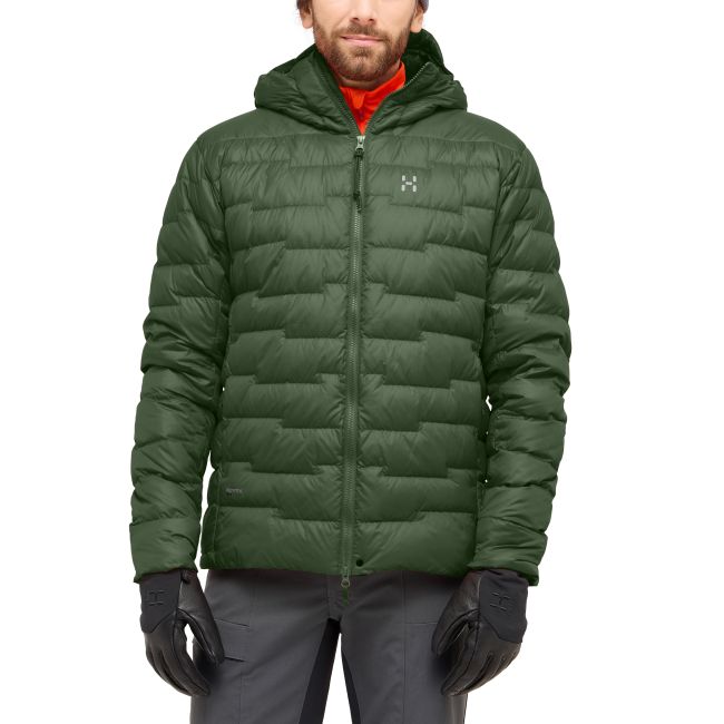 Haglöfs ROC Flash Down Hood – Geacă tehnică din puf cu glugă - Verde Seaweed Green