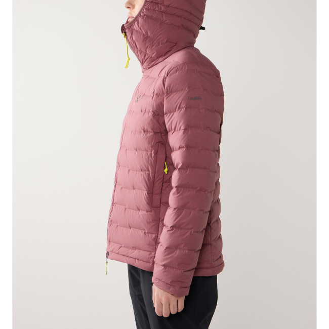 Haglöfs Spitz Down Hood W – Geacă din puf elastică cu glugă - Roz Misty Mauve