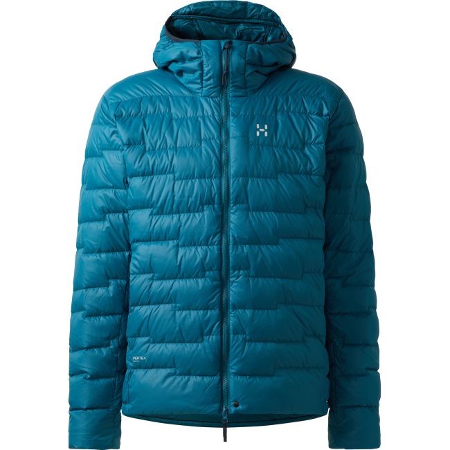 Haglöfs ROC Flash Down Hood – Geacă tehnică din puf cu glugă - Albastru Deep Teal