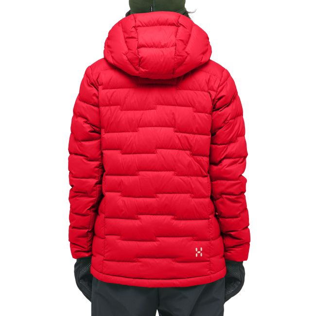 Haglöfs ROC Flash Down Hood W – Geacă tehnică din puf cu glugă - Roșu Bright Red