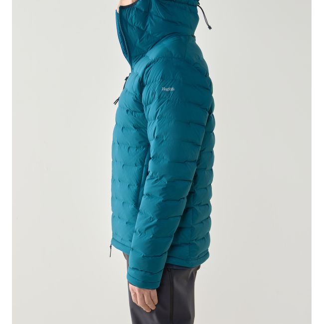 Haglöfs Spitz Down Hood – Geacă din puf elastică cu glugă - Albastru Deep Teal