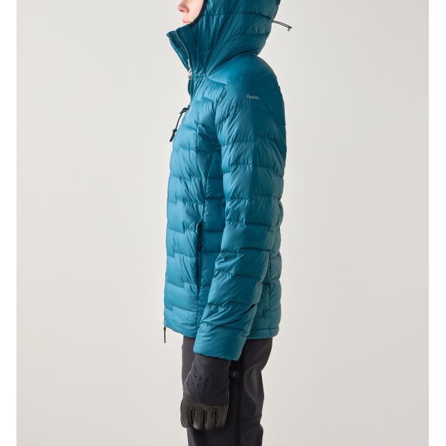 Haglöfs ROC Flash Down Hood W – Geacă tehnică din puf cu glugă - Albastru Deep Teal