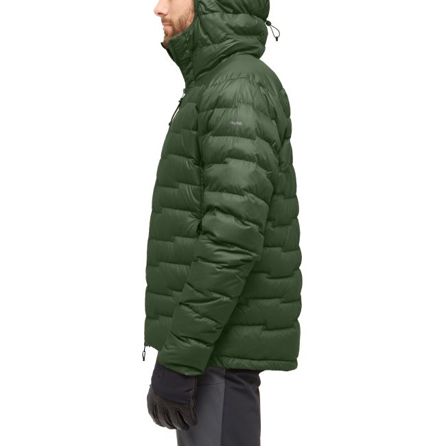 Haglöfs ROC Flash Down Hood – Geacă tehnică din puf cu glugă - Verde Seaweed Green