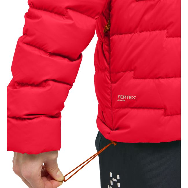 Haglöfs ROC Flash Down Hood W – Geacă tehnică din puf cu glugă - Roșu Bright Red