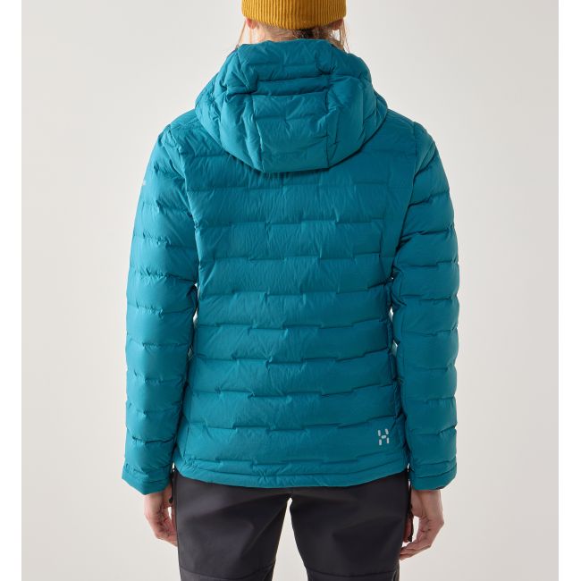 Haglöfs Spitz Down Hood W – Geacă din puf elastică cu glugă - Albastru Deep Teal