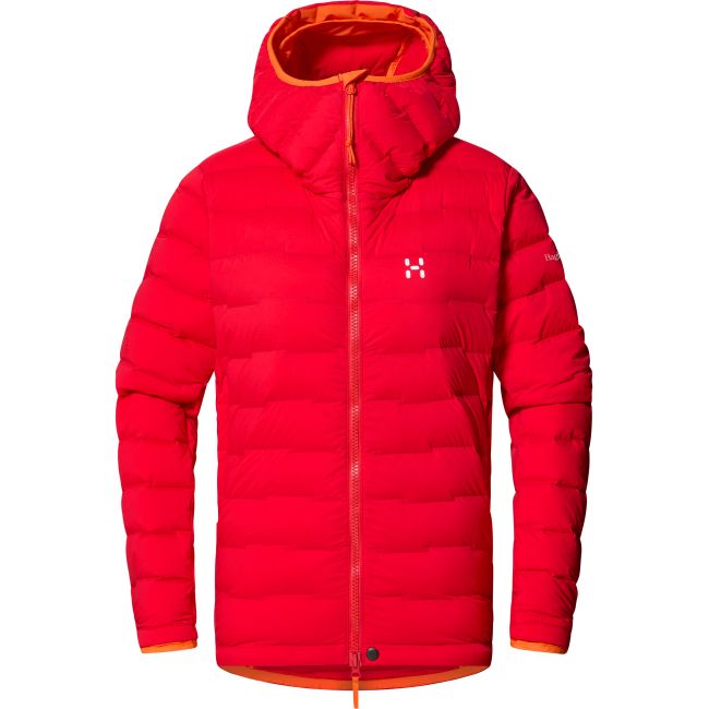 Haglöfs Spitz Down Hood W – Geacă din puf elastică cu glugă - Roșu Bright Red