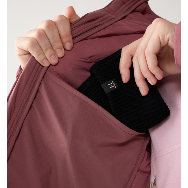 Haglöfs Spitz Down Hood W – Geacă din puf elastică cu glugă - Roz Misty Mauve