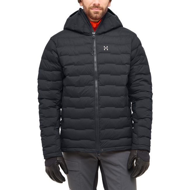 Haglöfs Spitz Down Hood – Geacă din puf elastică cu glugă - Negru True Black