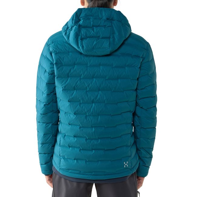 Haglöfs Spitz Down Hood – Geacă din puf elastică cu glugă - Albastru Deep Teal