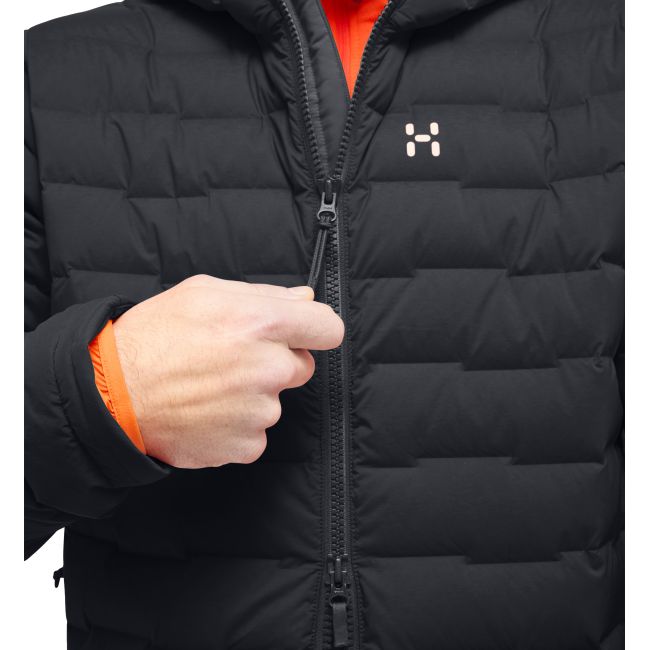 Haglöfs Spitz Down Hood – Geacă din puf elastică cu glugă - Negru True Black