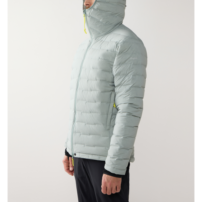 Haglöfs Spitz Down Hood – Geacă din puf elastică cu glugă - Verde Dew Green