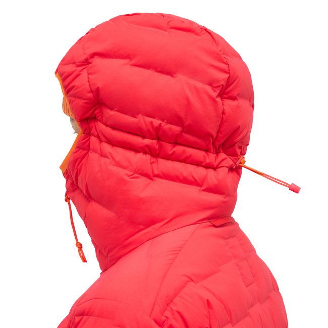 Haglöfs Spitz Down Hood W – Geacă din puf elastică cu glugă - Roșu Bright Red