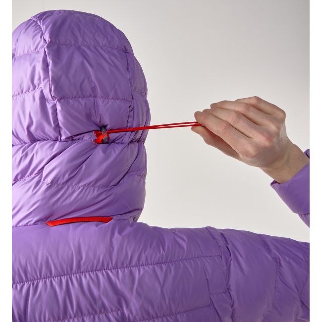 Haglöfs ROC Flash Down Hood W – Geacă tehnică din puf cu glugă - Mov Purple Ice/Tech Red