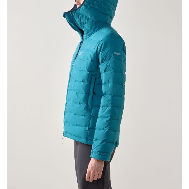 Haglöfs Spitz Down Hood W – Geacă din puf elastică cu glugă - Albastru Deep Teal