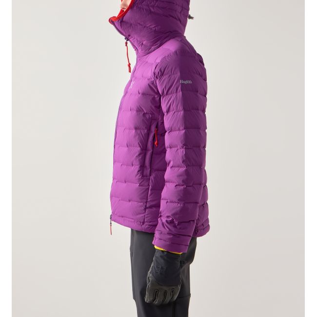 Haglöfs Spitz Down Hood W – Geacă din puf elastică cu glugă - Mov Grape Purple