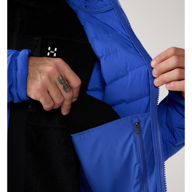 Haglöfs Spitz Down Hood – Geacă din puf elastică cu glugă - Albastru Northern Blue