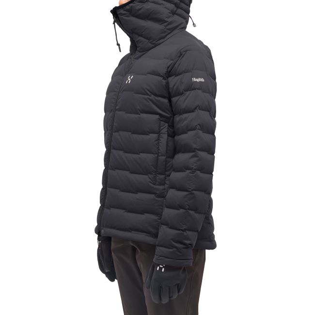 Haglöfs Spitz Down Hood W – Geacă din puf elastică cu glugă - Negru True Black