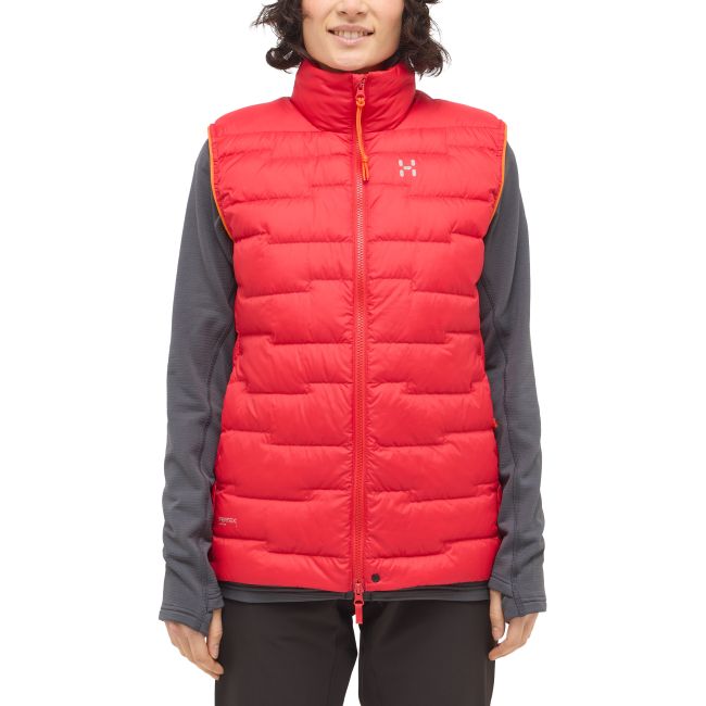 Haglöfs ROC Flash Down Vest W – Vestă tehnică din puf - Roșu Bright Red