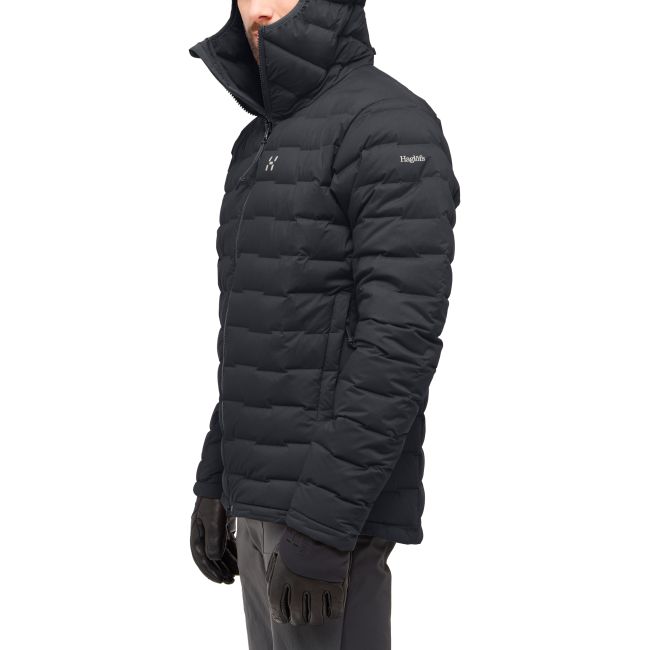 Haglöfs Spitz Down Hood – Geacă din puf elastică cu glugă - Negru True Black