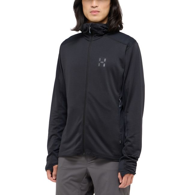 Haglöfs L.I.M Mid Multi Hood – Hanorac strat intermediar - Negru True Black