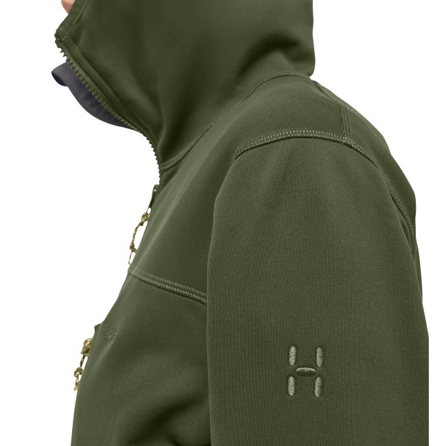 Haglöfs Rosson Mid Hood W – Hanorac strat intermediar - Verde Seaweed Green