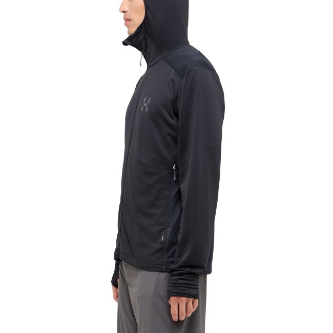 Haglöfs L.I.M Mid Multi Hood – Hanorac strat intermediar - Negru True Black