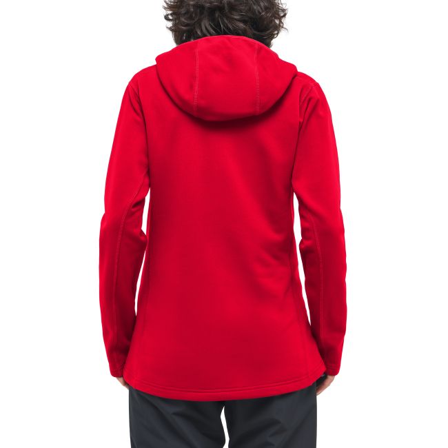 Haglöfs Rosson Mid Hood W – Hanorac strat intermediar - Roșu Bright Red