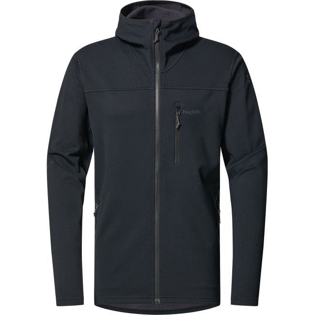 Haglöfs Rosson Mid Hood – Hanorac strat intermediar - Negru True Black