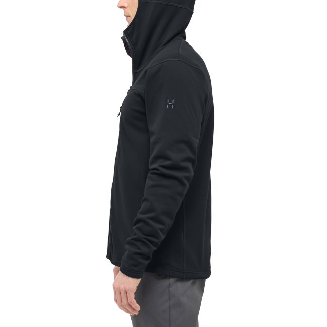 Haglöfs Rosson Mid Hood – Hanorac strat intermediar - Negru True Black