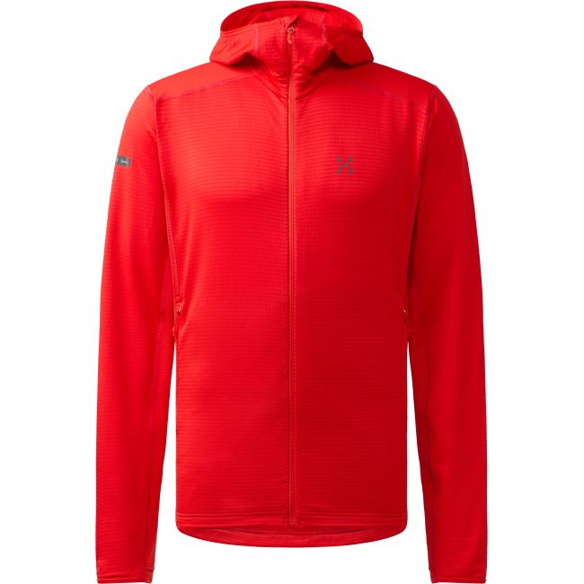 Haglöfs L.I.M Mid Multi Hood – Hanorac strat intermediar - Roșu Tech Red