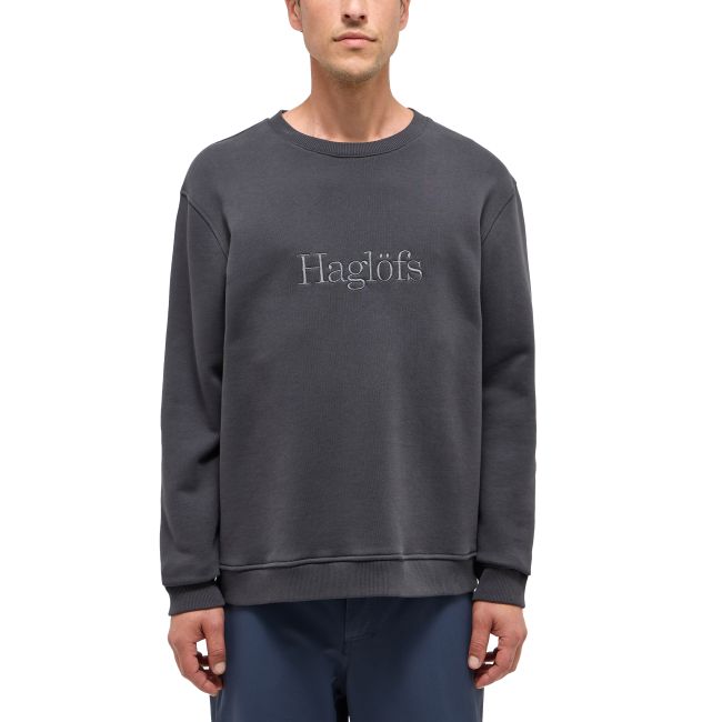 Haglöfs Crewneck – Bluză din bumbac organic - Negru True Black