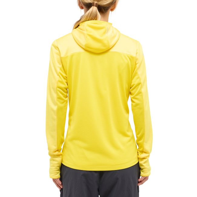 Haglöfs L.I.M Mid Fast II Hood W – Hanorac strat intermediar pentru activități rapide - Galben Tech Yellow