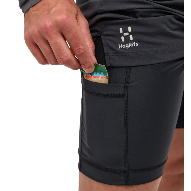 Haglöfs L.I.M Tempo Trail 2-in-1 Shorts – Pantaloni scurți 2 în 1 de alergare trail - Negru True Black