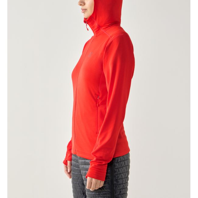 Haglöfs L.I.M Mid Multi Hood W – Hanorac strat intermediar - Roșu Tech Red