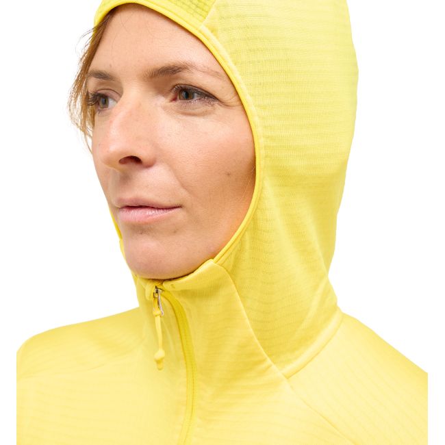 Haglöfs L.I.M Mid Fast II Hood W – Hanorac strat intermediar pentru activități rapide - Galben Tech Yellow