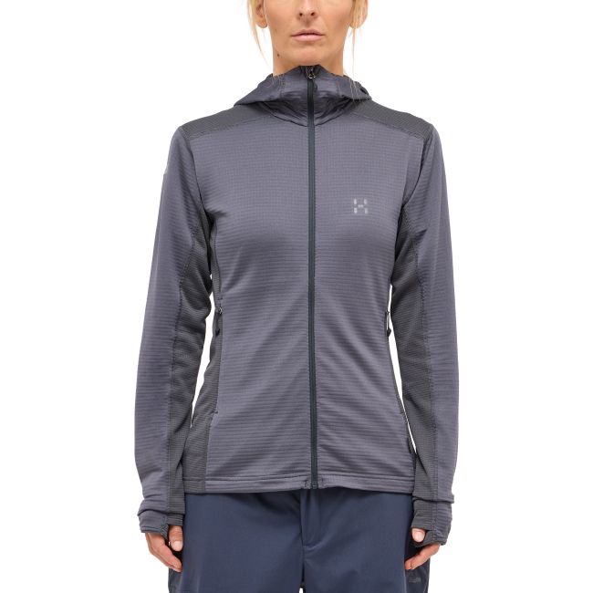 Haglöfs L.I.M Mid Multi Hood W – Hanorac strat intermediar - Gri închis Magnetite