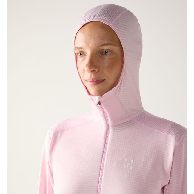Haglöfs L.I.M Mid Multi Hood W – Hanorac strat intermediar - Roz Fresh Pink