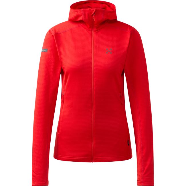 Haglöfs L.I.M Mid Multi Hood W – Hanorac strat intermediar - Roșu Tech Red