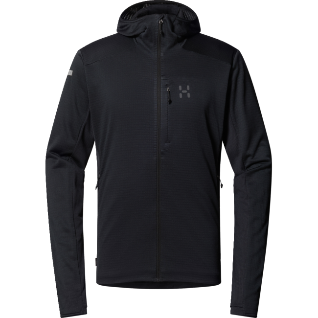 Haglöfs L.I.M Mid Fast II Hood – Hanorac strat intermediar pentru activități rapide - Negru True Black