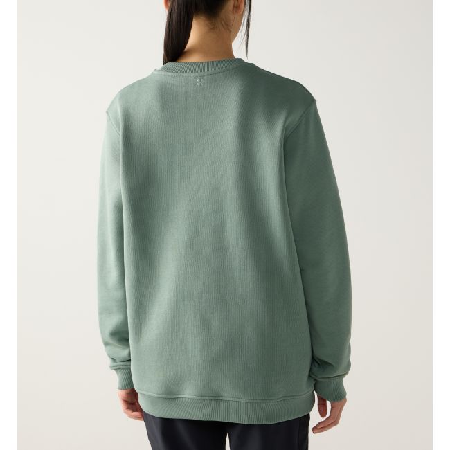 Haglöfs Crewneck W – Bluză din bumbac organic - Verde Chlorophyll Green