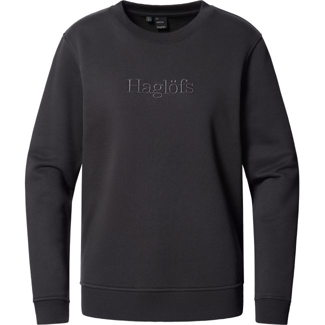 Haglöfs Crewneck W – Bluză din bumbac organic - Negru True Black