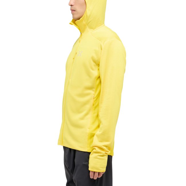 Haglöfs L.I.M Mid Fast II Hood – Hanorac strat intermediar pentru activități rapide - Galben Tech Yellow
