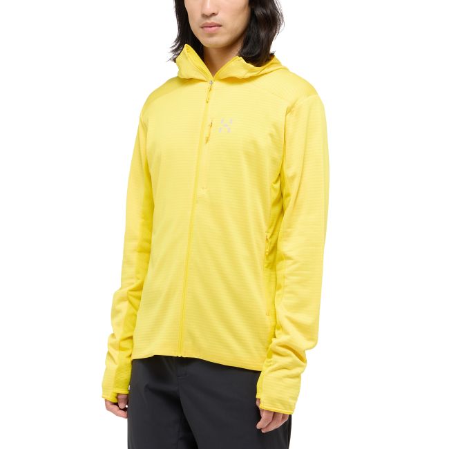 Haglöfs L.I.M Mid Fast II Hood – Hanorac strat intermediar pentru activități rapide - Galben Tech Yellow
