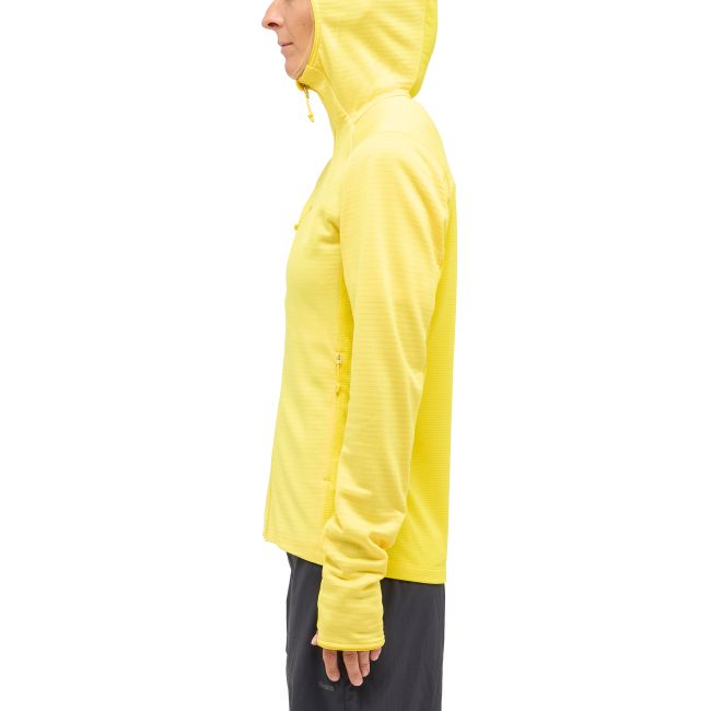 Haglöfs L.I.M Mid Fast II Hood W – Hanorac strat intermediar pentru activități rapide - Galben Tech Yellow