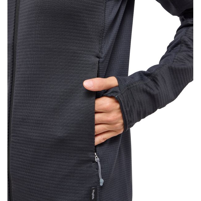 Haglöfs L.I.M Mid Multi Hood W – Hanorac strat intermediar - Negru True Black