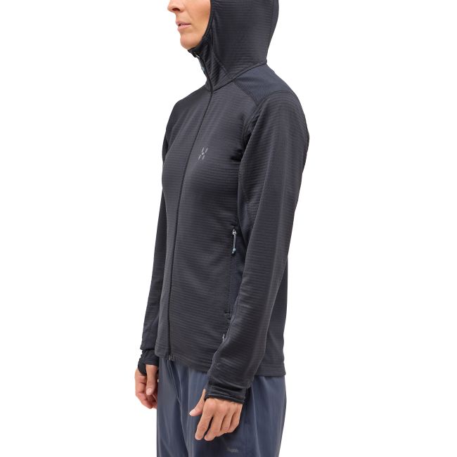 Haglöfs L.I.M Mid Multi Hood W – Hanorac strat intermediar - Negru True Black