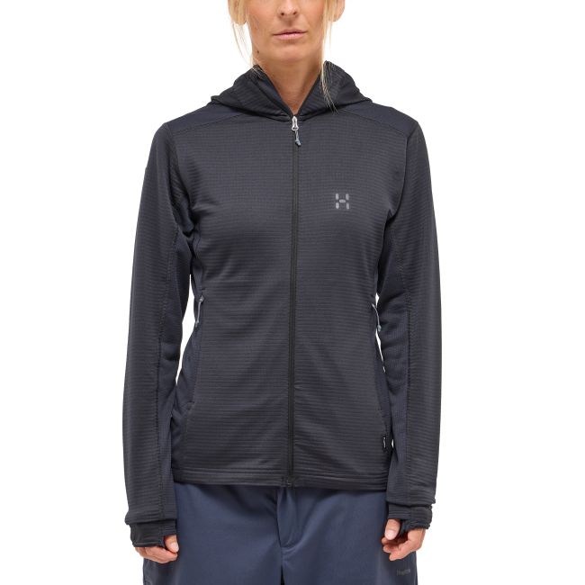 Haglöfs L.I.M Mid Multi Hood W – Hanorac strat intermediar - Negru True Black